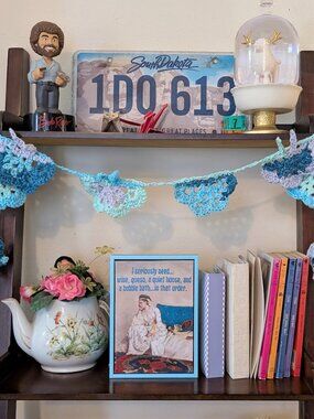 Crochet Blue Hombre Butterfly Swag/Bunting